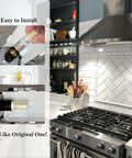 E17 LED Bulb Dimmable With No Fuss Dimming For Microwave Light installed above stove, showing easy fit and kitchen application.
