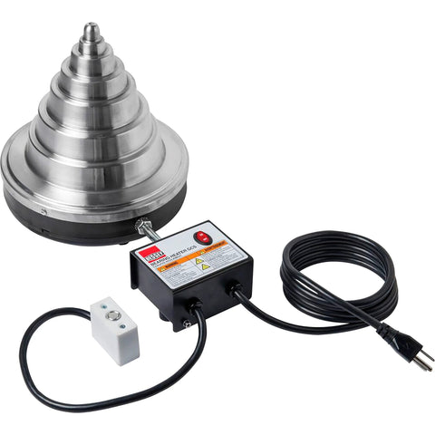 BESSEY GCS-NCB bearing heater cone, 3/8–8 1/4 in capacity, silver/black with control box and cord.