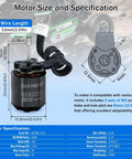 Diagram of Beefy 1212 3500KV Brushless Outrunner Motor with 2mm shaft for tiny RC crawlers, showing size and specifications.