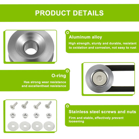 Universal Car Bumper Quick Release Kit Front And Rear Fasteners With Titanium Finish Heavy Duty Aluminum Alloy Tabs