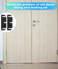 15 Piece Interior Door Hinge Shims Set for DIY Realignment, 3.5 Inch Hinge Spacers shown beside a closed wooden door