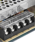 5V Power Supply For CCTV And LED Displays With Adjustable Voltage, Low Noise, Overload Protection, And Wide AC Input, Perfect For Industrial Automation Tasks, 5V 6A 30W, Model S 30 5, 100 To 240V PCB terminal block close-up