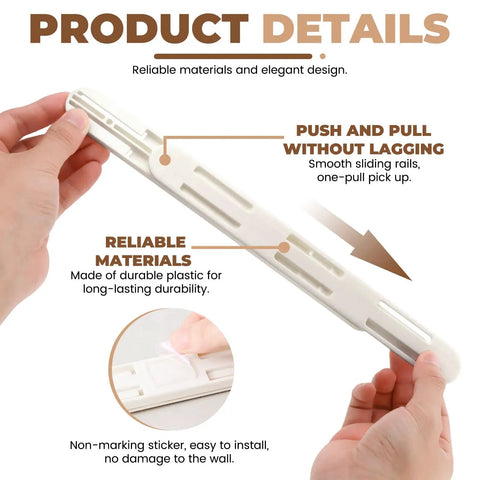 Super Slick Self Stick Adhesive Pull Out Cabinet Drawer Sliders With Heavy Duty Bottom Mount Rails for easy installation and smooth operation.