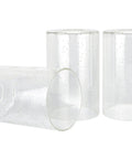 Brentwood Seeded Glass Shades Set, Clear Bubble Glass, 6.25 Inch By 4 Inch Dimensions, 3-pack shown with textured surface detail.