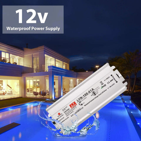 Heavy Duty 100W 12V DC LED Driver Power Supply IP67 Waterproof Transformer by pool