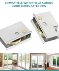 Pella Sliding Patio Door Rollers Replacement Kit, One And A Half Inch Steel Ball Bearing, Rear Adjustable Height, 2 Pack