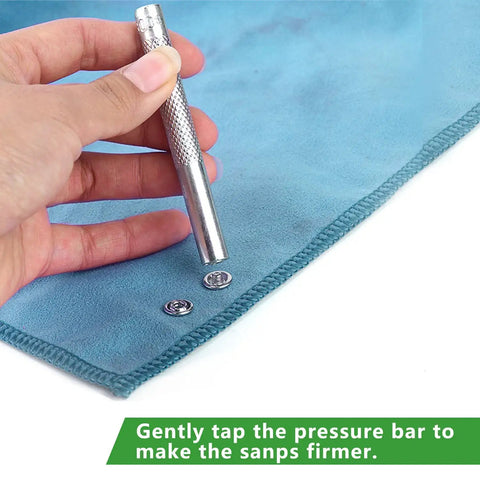 Using the Eleven Piece Leather Craft Pro Grade Punch Tool Kit With Snap Fastener Setter And Rivet Die Set for fabric snaps