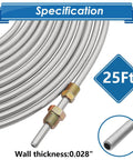 One Quarter Inch Twenty Five Foot Brake Line Tubing Kit Flexible Zinc Coated Alloy Coil With Sixteen Inverted Flare Fittings