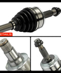 Front Left CV Axle Shaft Assembly for Toyota Camry 2018 2024 2.5L, RAV4 2019 2024 2.5L, Avalon 2021 2.5L North America Built Heavy Duty Front Wheel Drive Replacement Part close-up detailing splines and nut