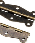 Antique Bronze Decorative Hinges For Wood Boxes And Jewelry Chests, Iron 51x24mm, 2 Pack Gift Wine Case Dollhouse Furniture Accessories