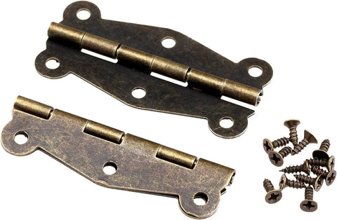 Antique Bronze Decorative Hinges For Wood Boxes And Jewelry Chests, Iron 51x24mm, 2 Pack Gift Wine Case Dollhouse Furniture Accessories