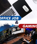 11 X 8.7 Inch Mouse Pad With Stitched Edges And Non Slip Base for Office Job and Gaming on Clean Desk, Sleek Black Surface