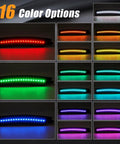 16 color options for Ford Mustang S650 RGB LED Side Marker Lights Kit Smoked Lens Front And Rear Bumper Lamps 4 Pack