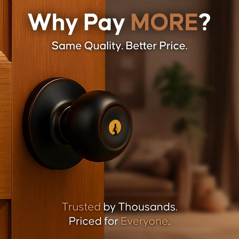 Keyed Entry Door Knob With Lock And Key ANSI Grade 3 Privacy Handle For Interior And Exterior Doors DIY Friendly 5 Minute Install