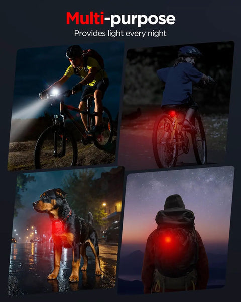 Rechargeable Front And Rear Bike Lights Set With USB Charging Four Modes IPX4 Waterproof Easy Install Epic For City Everyday Commuting And Road Rides 2 Pack