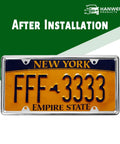 Beefy Chrome Zinc Alloy License Plate Frame Universal Fit Heavy Duty Never Rust Durable With Metal Screws Chrome Caps And Screwdriver Included Slim Design That Will Not Cover Your Tag on New York plate