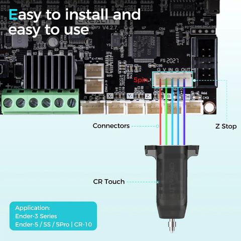 CR Touch Auto Leveling Sensor For Ender 3 V2 Neo Ender 3 S1 Pro And CR 10 Smart Pro Printers with wiring diagram