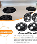 Porcelain Drip Pan Set For GE Hotpoint Electric Range Cooktop, 4 Pack With 2 Six Inch And 2 Eight Inch Black Drip Pans