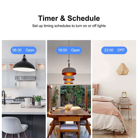 Must-Have 2.4GHz WiFi Smart Light Switch with Touch Control for US and CA Walls, timer and schedule settings for home lighting.