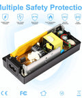 12V 5A DC Power Supply Switching Adapter 60W With 2.1x5.5mm Connector 100-240V AC Input Works With LED Strip Lights, Wireless Routers, Security Cameras, ADSL Modems, Switches, LCD Monitors, Indoor Use, open housing