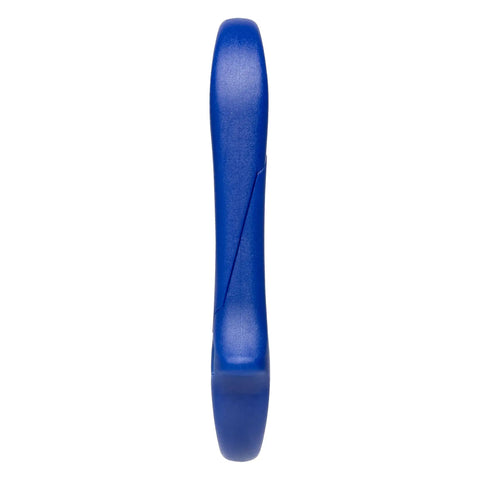 Side view of Deep V Cut Cigar Cutter for Ring Cigars with Stainless Steel Blades, blue finish, contoured body for easy handling.