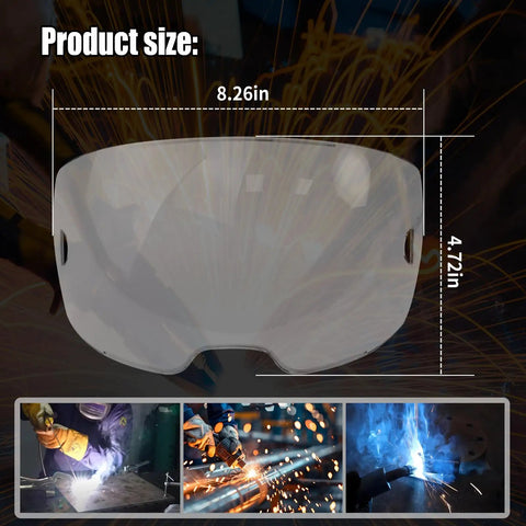 Five Pack A50 Clear Lens Front Cover For Welding Helmet Replacement Viewing Lenses 3.93 By 2.36 Inches with dimensions