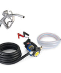 12 Volt Diesel Transfer Pump Kit With Nozzle And Hoses For Fast Fuel Transfer Self Priming DC Electric Pump Delivers Up To 11.9 GPM For Diesel And Kerosene Includes All Necessary Accessories Oil Not Included