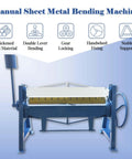 1.5x1300 Manual Press Brake 51-Inch 16-Gauge Capacity Heavy-Duty Box And Pan Brake front view with steel frame and components