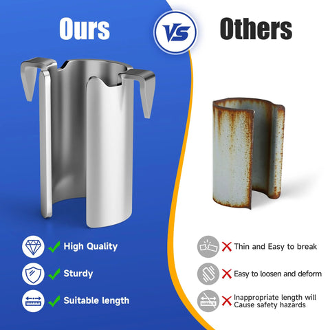 Comparison of Smart Shield Nail Guards For Wire And Cable Protection 100 Pack Heavy Duty Galvanized Steel Nail Protectors showing quality difference