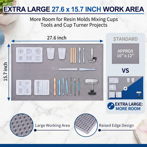 Heavy Duty Silicone Craft Mat And Resin Collector Pad With Legit Extra Large Workspace For Epoxy Pouring Jewelry Making Electronics Repair Plus Solid Project Organizing