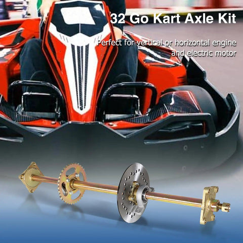 32 Inch Go Kart Axle Kit With Shaft And Hub Chain Brake Master Cylinder And Sprocket Replacement For Go Kart ATV