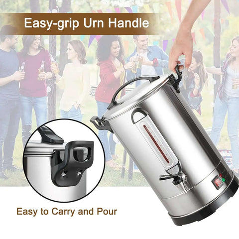 Big Crowd Ready Commercial Coffee Urn 100 Cup Brewer For Offices Churches Catering Events 4 Gallon 16L Dual Layer 304 Steel