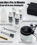 Pro Grade Airbrush Kit With Tough-Pressure Compressor, 55 Psi, Clog-Resistant Dual-Action Gun, cleaning kit and tools