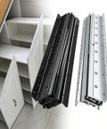 Under Stair Drawer Slides Non-Removable With 265lb Load Capacity 3-Stage Full Extension Anti-Derailment Hardware for staircase cabinet drawers, black and silver steel