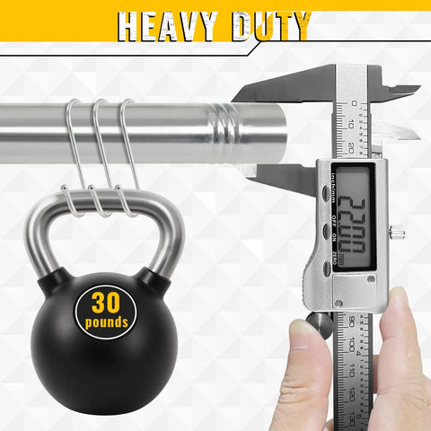 Telescoping Drapery Pull Rod 36 To 63 Inches, Heavy Duty Stainless Steel Curtain Wand With Soft Sponge Grip, Lightweight Extension Pole For Curtains, Black And Yellow shown with 30-pound test weight
