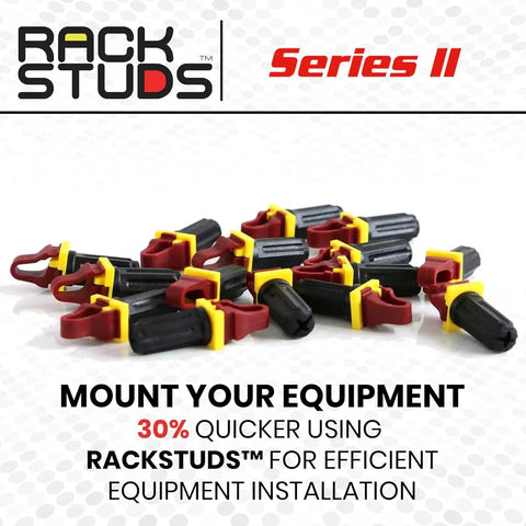 Top Shelf Red Server Rack Screws For 19 Inch Square Punched Rails, No Sweat Front Load Rack Studs, Easy Cage Nut Swap Hardware, Dependable Data Center Kit 400 Pack, rubber and plastic rack studs