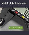 Metal plate thickness measurement showing 1mm for Top Shelf EV Charger Cover With Hella Tough Metal Shield For Wall Mount Stations.