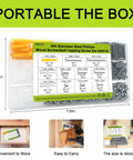 Size 4 Wood Screws Assortment Kit 500 Piece Flat Head 304 Stainless Steel Fasteners for Woodworking in storage box.