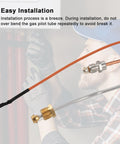 Pilot and igniter assembly replacement kit with copper gas tube, brass fitting, and metal connector for natural gas water heater