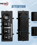 4X4 Transfer Case Switch Replacement For Trucks And SUVs Plug And Play 2003 2007 Fits Avalanche 1500 2500 Silverado 1500 2500 HD Classic 1500 HD Classic 2003 2004 2005 2006 2007, 8-pin and 4-pin views