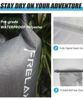 Ultralight Dry Bag Set 5 Pack Waterproof Dry Sacks with rain droplets, showing waterproof polyester material and taped seams