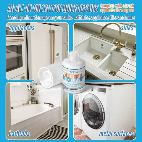 Antique White Porcelain Touch Up Kit For Sinks And Appliances, High Gloss Repair Paint on kitchen sink, bathtub, and washer