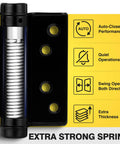 Workhorse 3 Inch Double Action Door Hinges Matte Black with extra strong spring and quiet operations features.