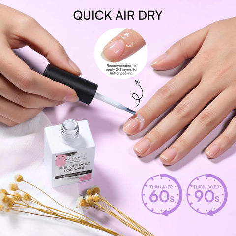Applying Liquid Latex Nail Barrier Peel Off for Clean Edges And Quick Dry Cuticle Guard for Gel Polish Stamping Chrome