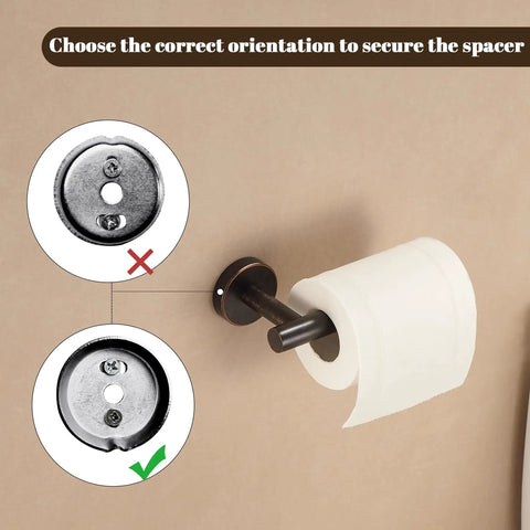 Oil Rubbed Bronze Toilet Paper Holder And Hand Towel Ring Set Farmhouse Wall Mounted Bathroom Hardware SUS304 Stainless Steel scratch resistant installation guide
