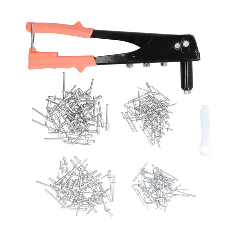 Awesome FTVOGUE Rivet Manual Hand Tool Kit Featuring Alloy Steel Gun With 200 Cup Head Fasteners In 2 4mm 3 2mm 4mm And 4 8mm Sizes Perfect For Auto Repair Sheet Metal Work Home Assembly And Pipelines Making Projects A Total Breeze. Rivet gun with 200 fasteners