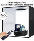 Stunning 3 in 1 Motorized Rotating Display Stand With Remote Control Max 22 Lbs Load For Jewelry Watches Products Photography Shoots Smooth 360 Electronic Turntable in portable lightbox.