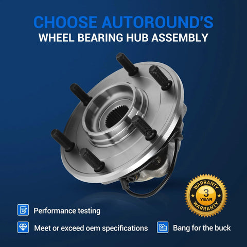 Rear Wheel Hub And Bearing Assembly With ABS For Nissan Armada Pathfinder Infiniti QX56 6 Lug Ready To Roll Replacement 541004 Fits 2004 Pathfinder, 2004-2010 QX56, 2005-2012 Armada