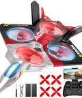 RC Plane With 1080P Camera For Adults And Kids, FPV Live View, red fighter jet glider with accessories including remote control