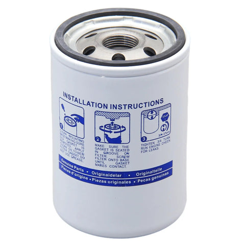 Volvo Fuel Filter Water Separator 3847644 Replacement with installation instructions printed on the white filter body.